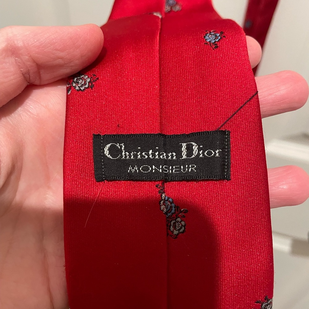 Dior Red Floral Men's Tie